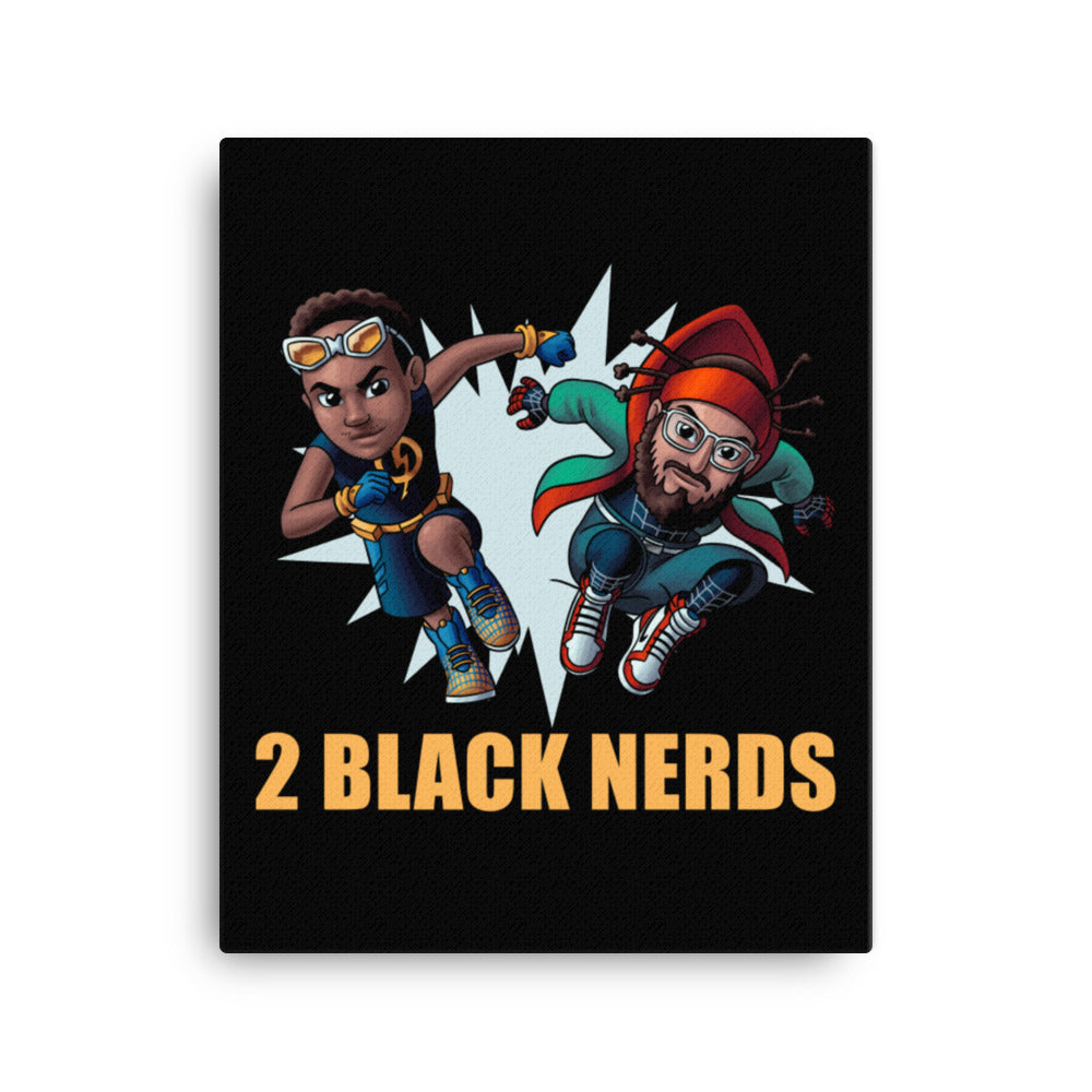 2 Black Nerds Canvas