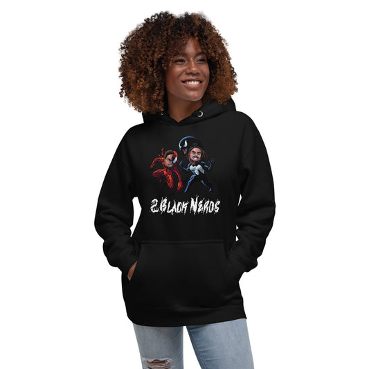 2 Black Symbiotes Unisex Hoodie (White Text)