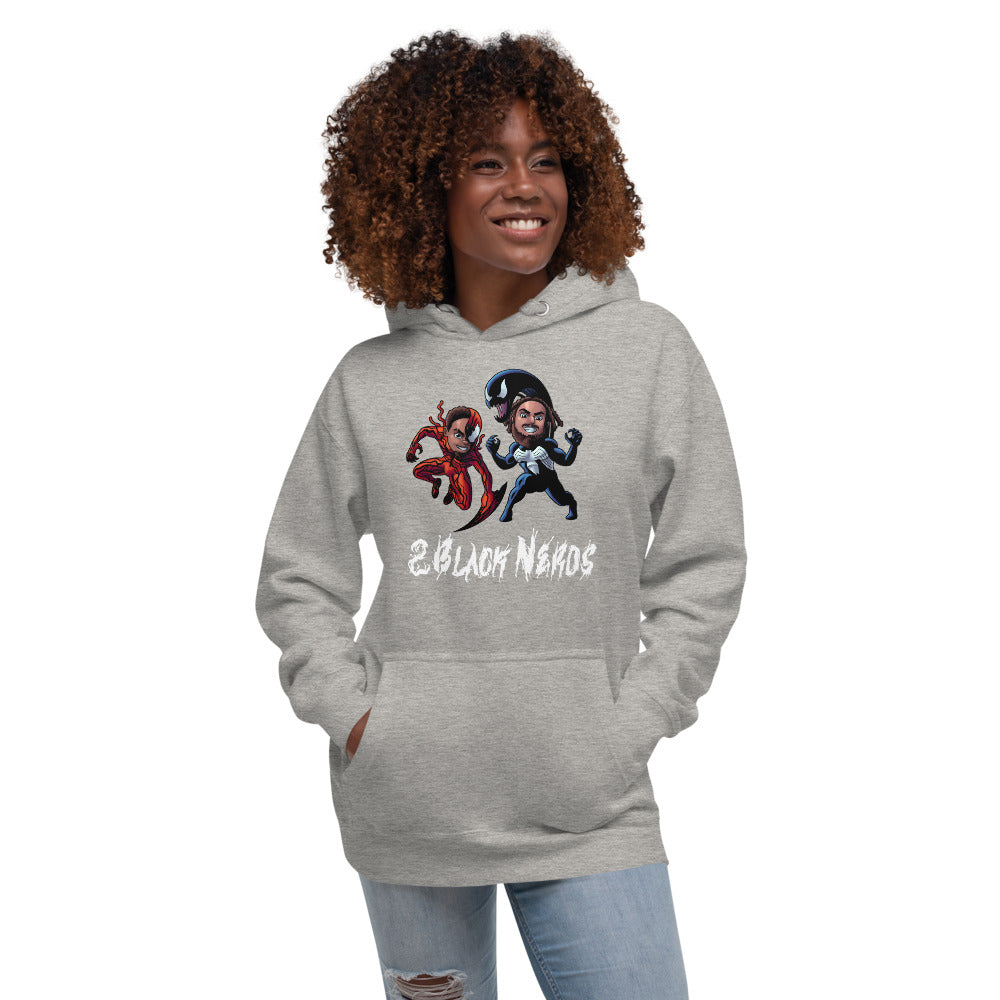 2 Black Symbiotes Unisex Hoodie (White Text)