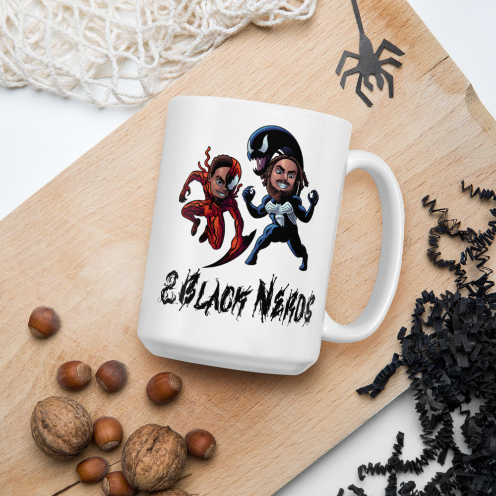 2 Black Symbiotes White glossy mug